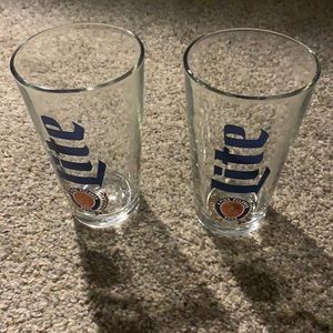 2 Miller lite glasses